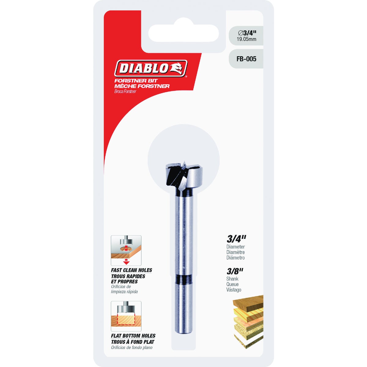 Diablo 3/4 In. x 3-1/2 In. HSS Forstner Drill Bit
