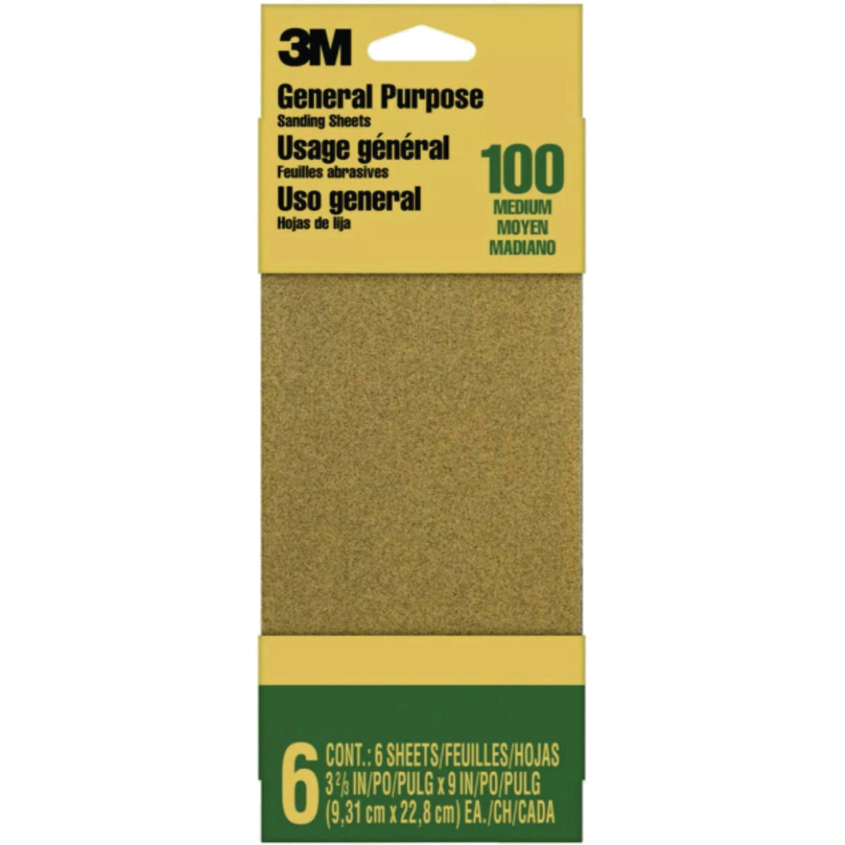 3M 100-Grit 1/3 Production Sandpaper Sheet (6-Pack)