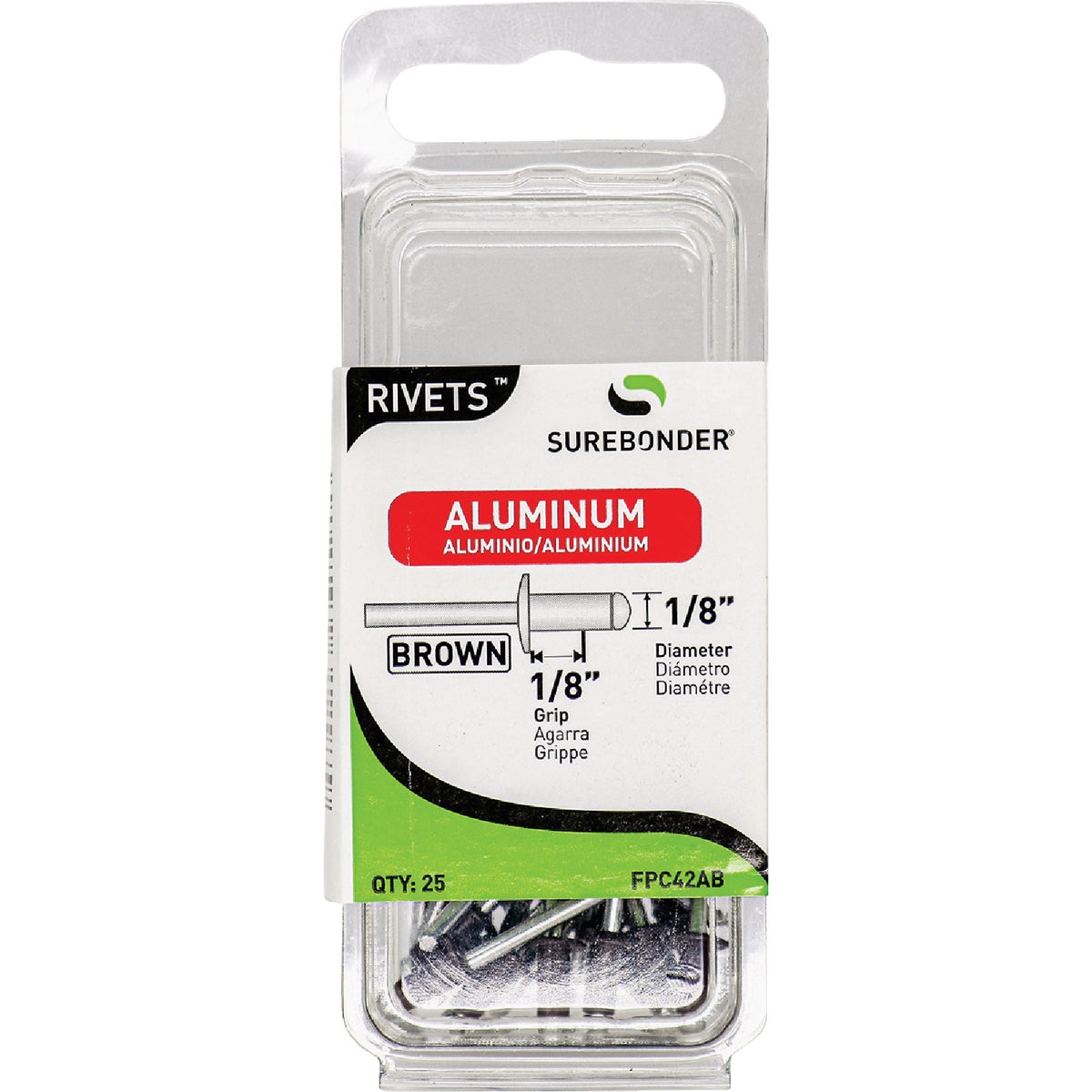 Surebonder 1/8 In. x 1/8 In. Brown Aluminum Rivet (25-Pack)