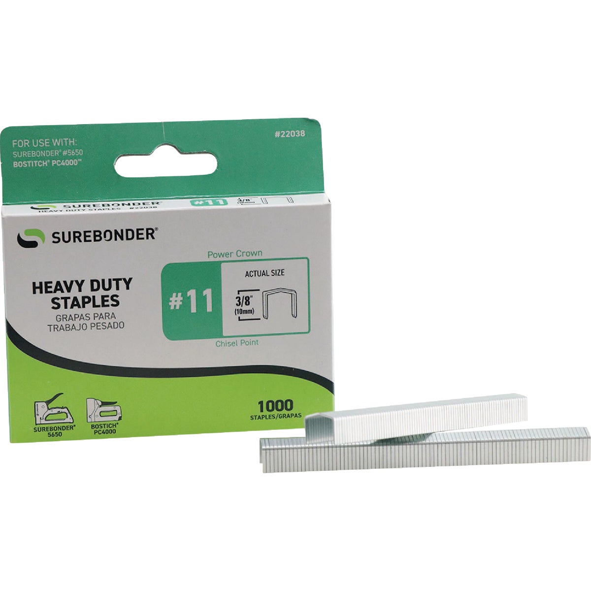 Surebonder Bostitch 3/8 In. Power Crown Staple (1000-Pack)
