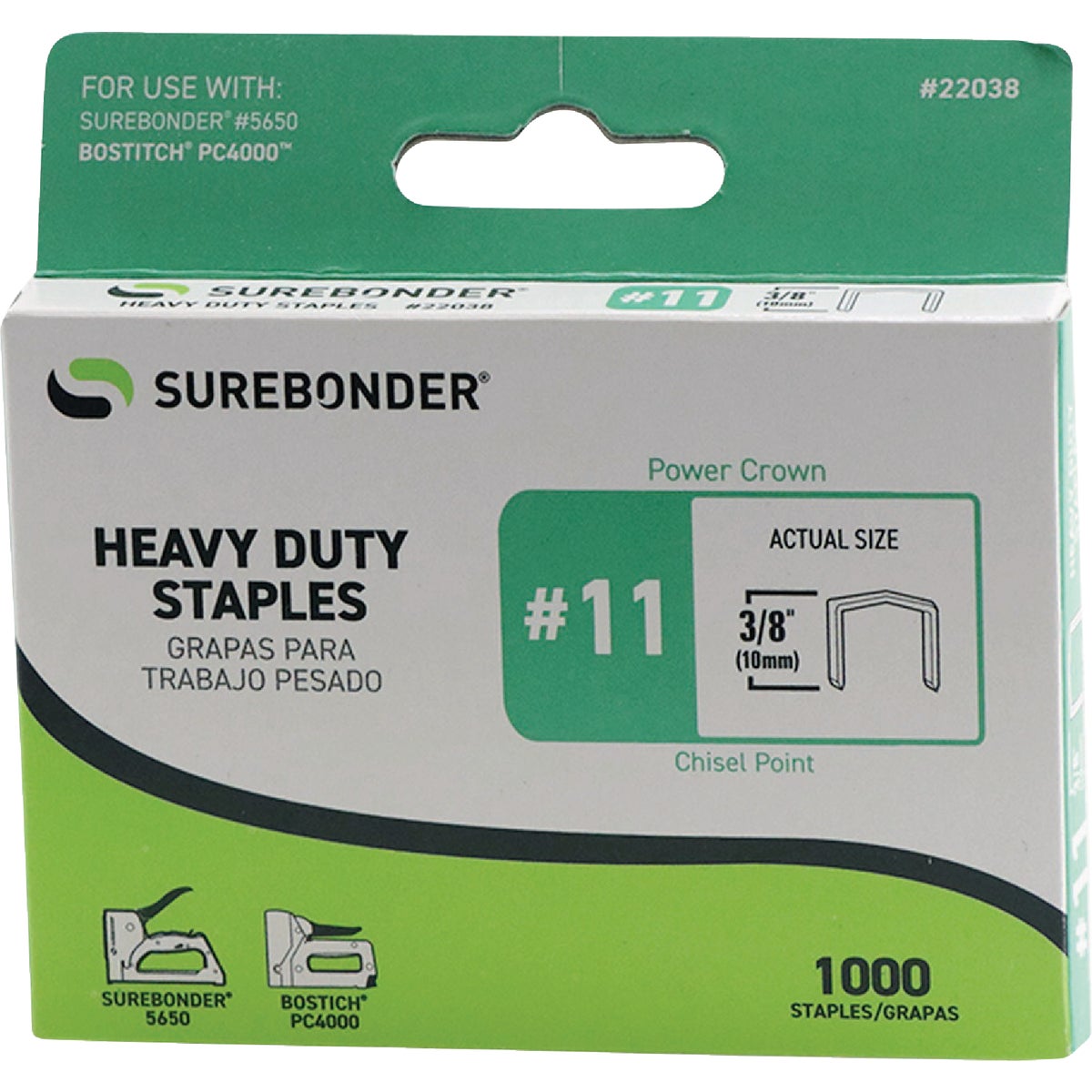 Surebonder Bostitch 3/8 In. Power Crown Staple (1000-Pack) Image 2