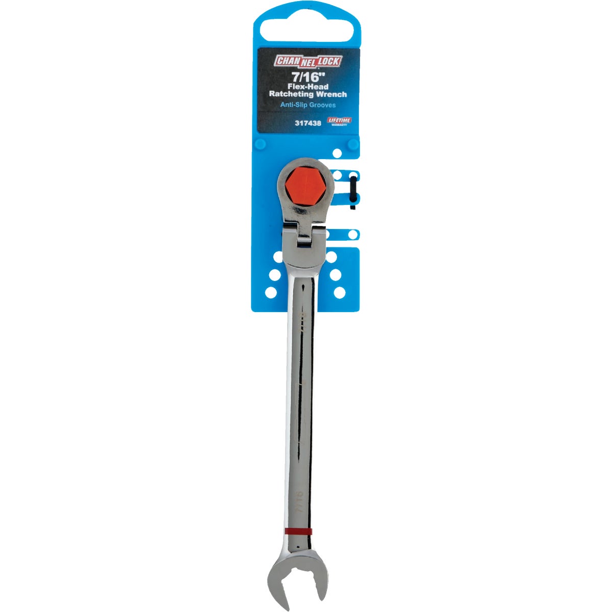 Channellock Standard 7/16 In. 12-Point Ratcheting Flex-Head Wrench Image 2