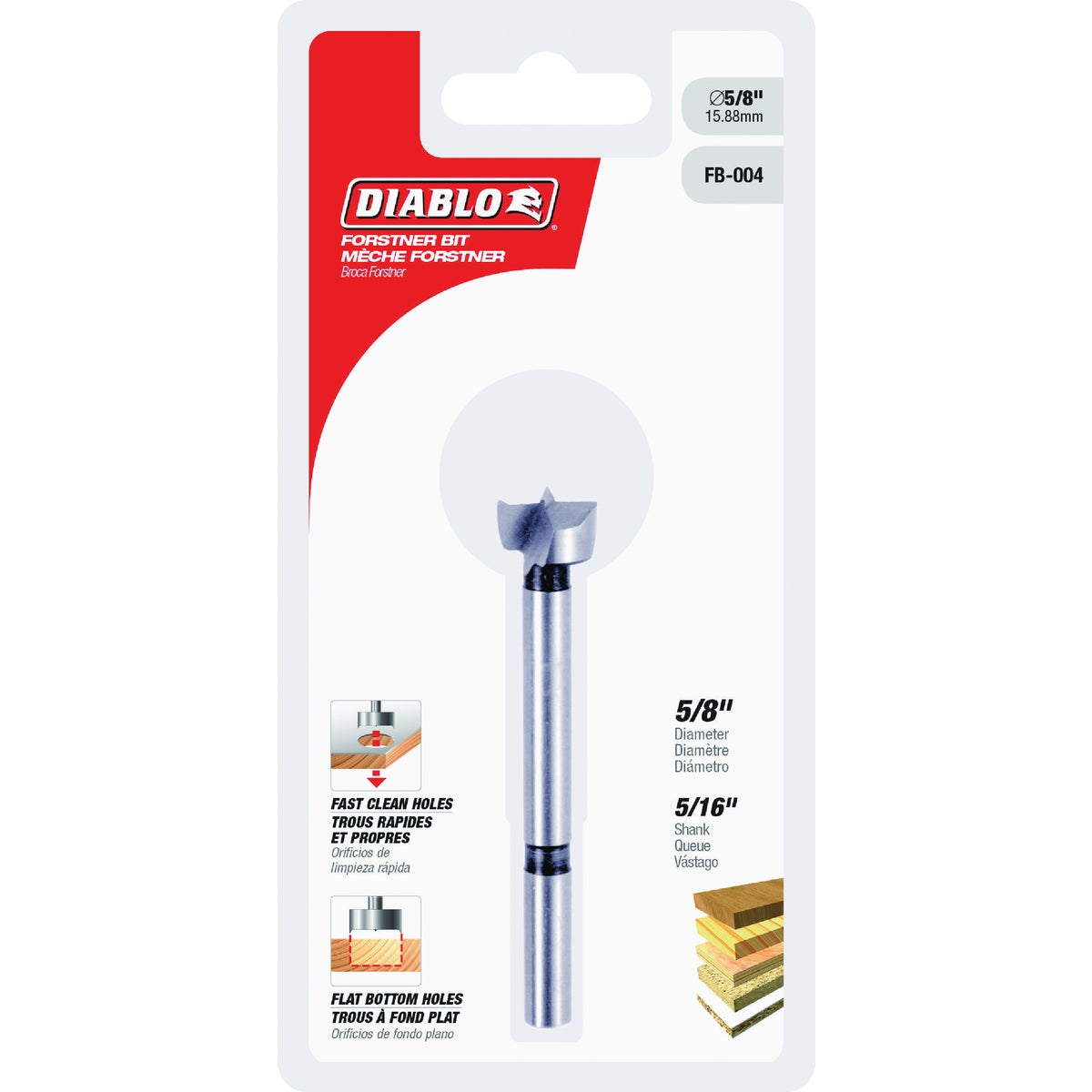 Diablo 5/8 In. x 3-1/2 In. HSS Forstner Drill Bit