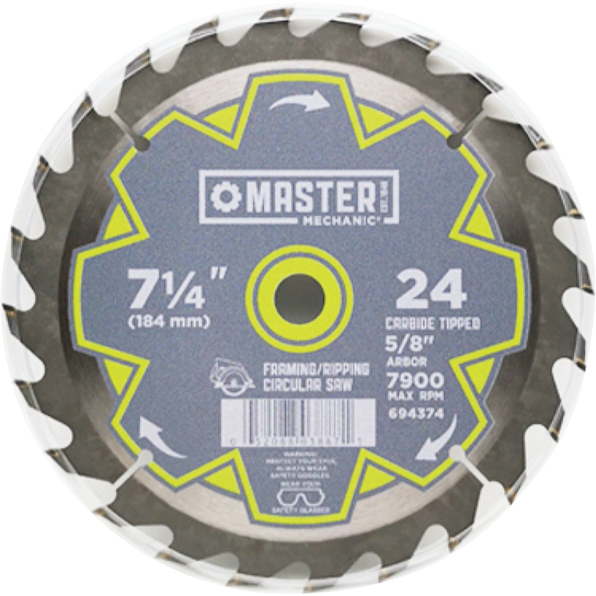 Master Mechanic 7-1/4 In. 24-Tooth Framing/Combination Circular Saw Blade