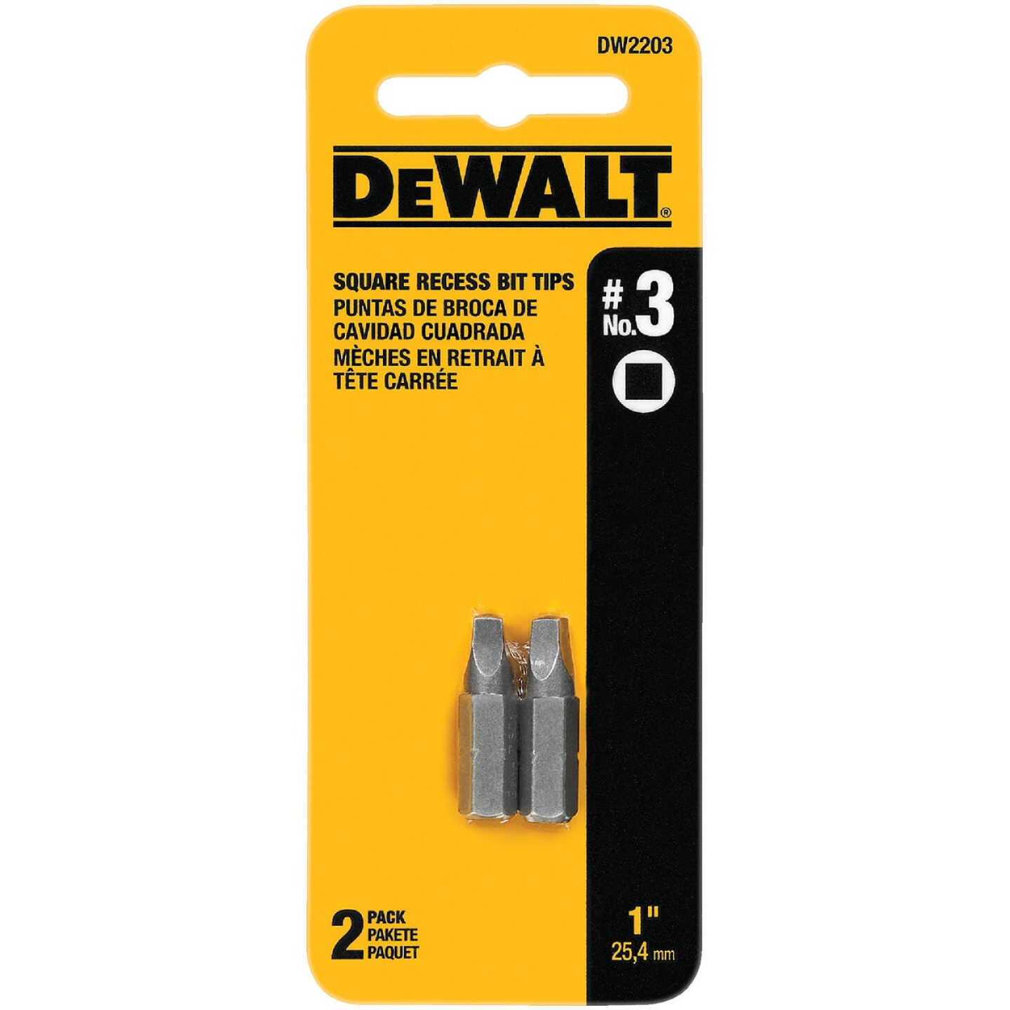 DEWALT Square Recess #3 1 In. Insert Screwdriver Bit Image 1