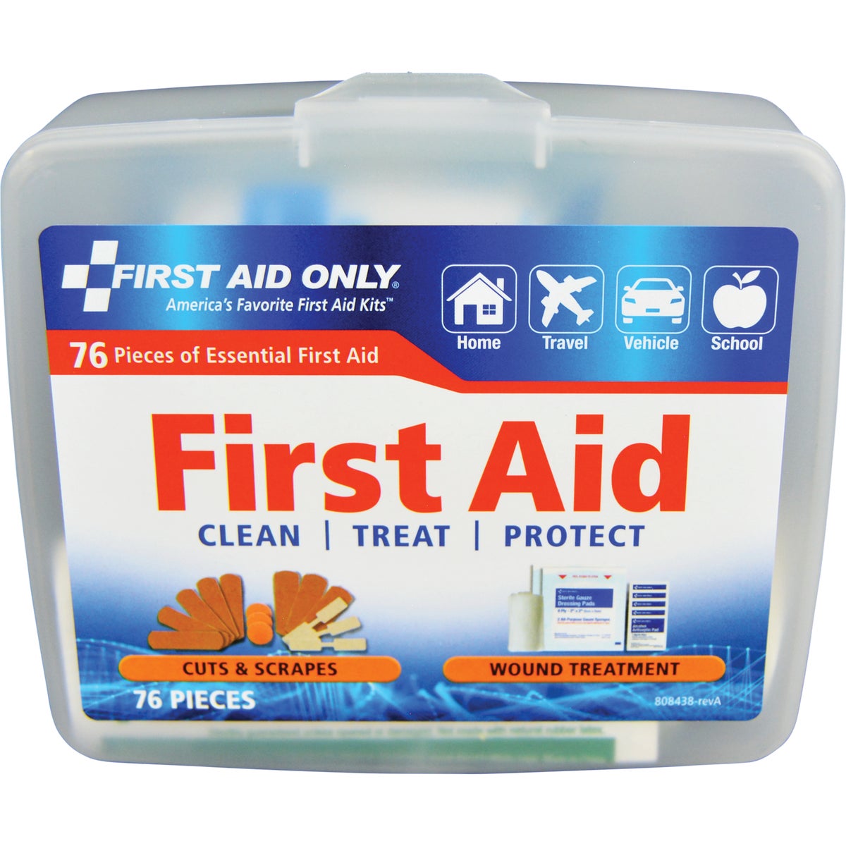 First Aid Only First Aid Kit with Plastic Case (76-Piece) Image 2