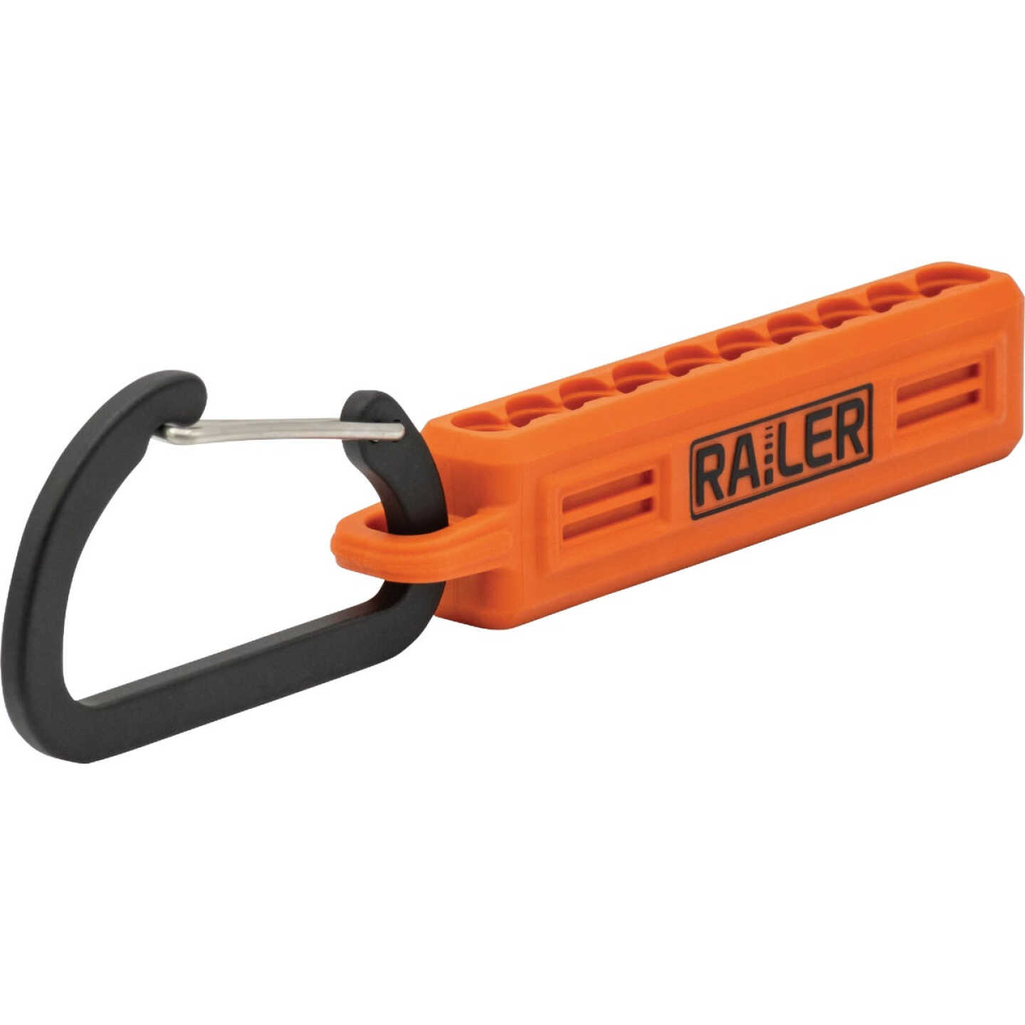 Railer 10-Hole Bitrail Orange Bit Holder Storage Organizer with Carabiner Image 1
