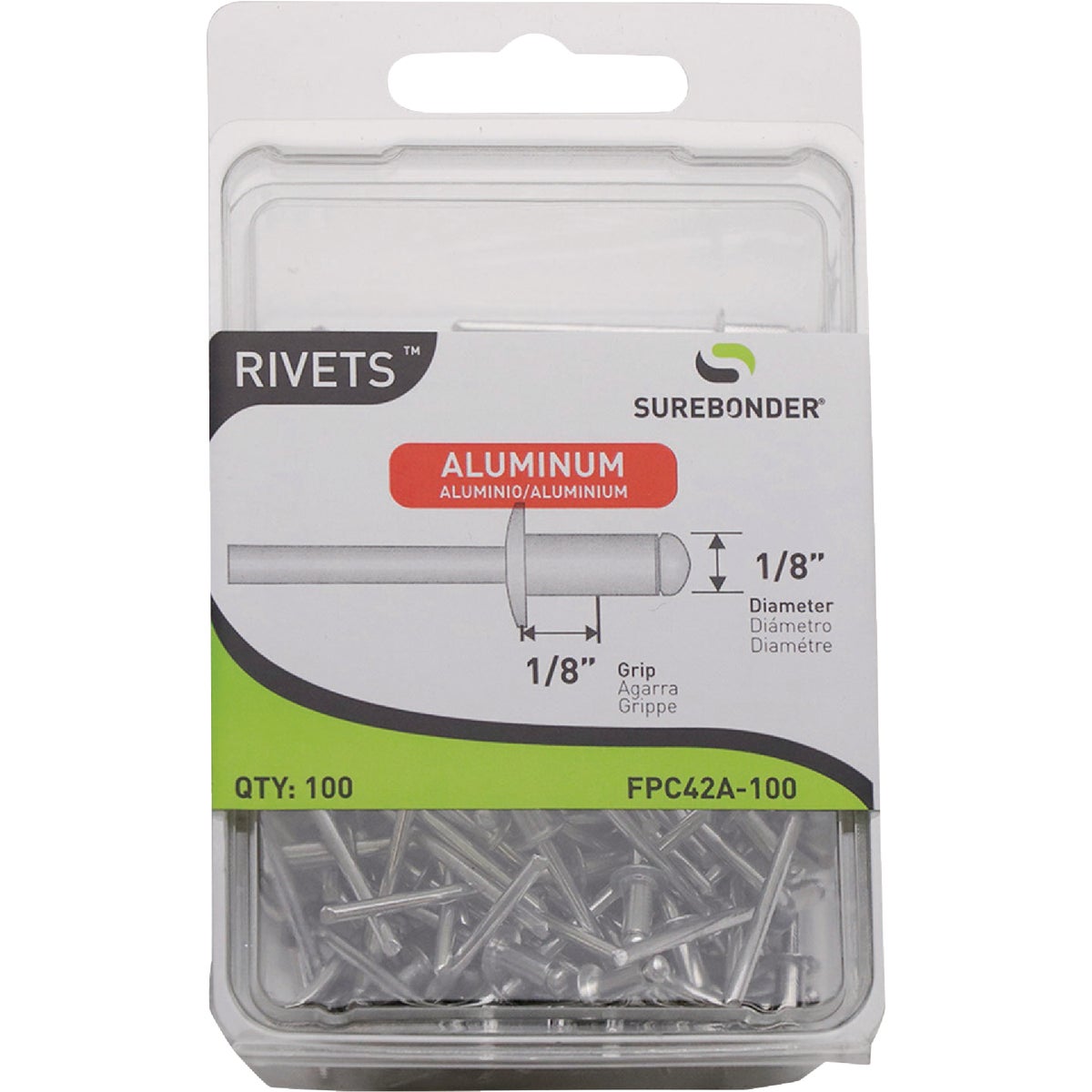 Surebonder 1/8 In. x 1/8 In. Aluminum Rivet (100-Pack)