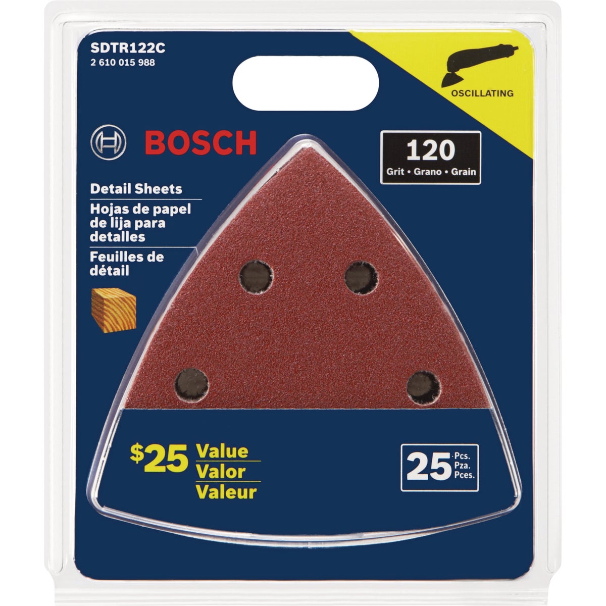 Bosch 3-3/4 In. 120-Grit Oscillating Sanding Sheet (25-Pack) Image 2