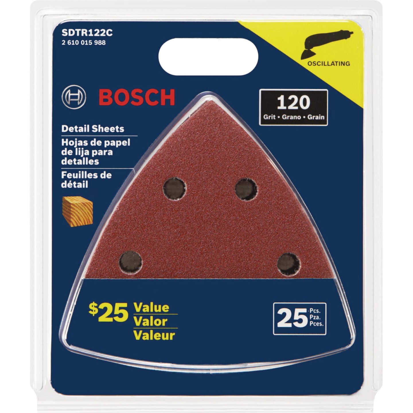 Bosch 3-3/4 In. 120-Grit Oscillating Sanding Sheet (25-Pack) Image 2