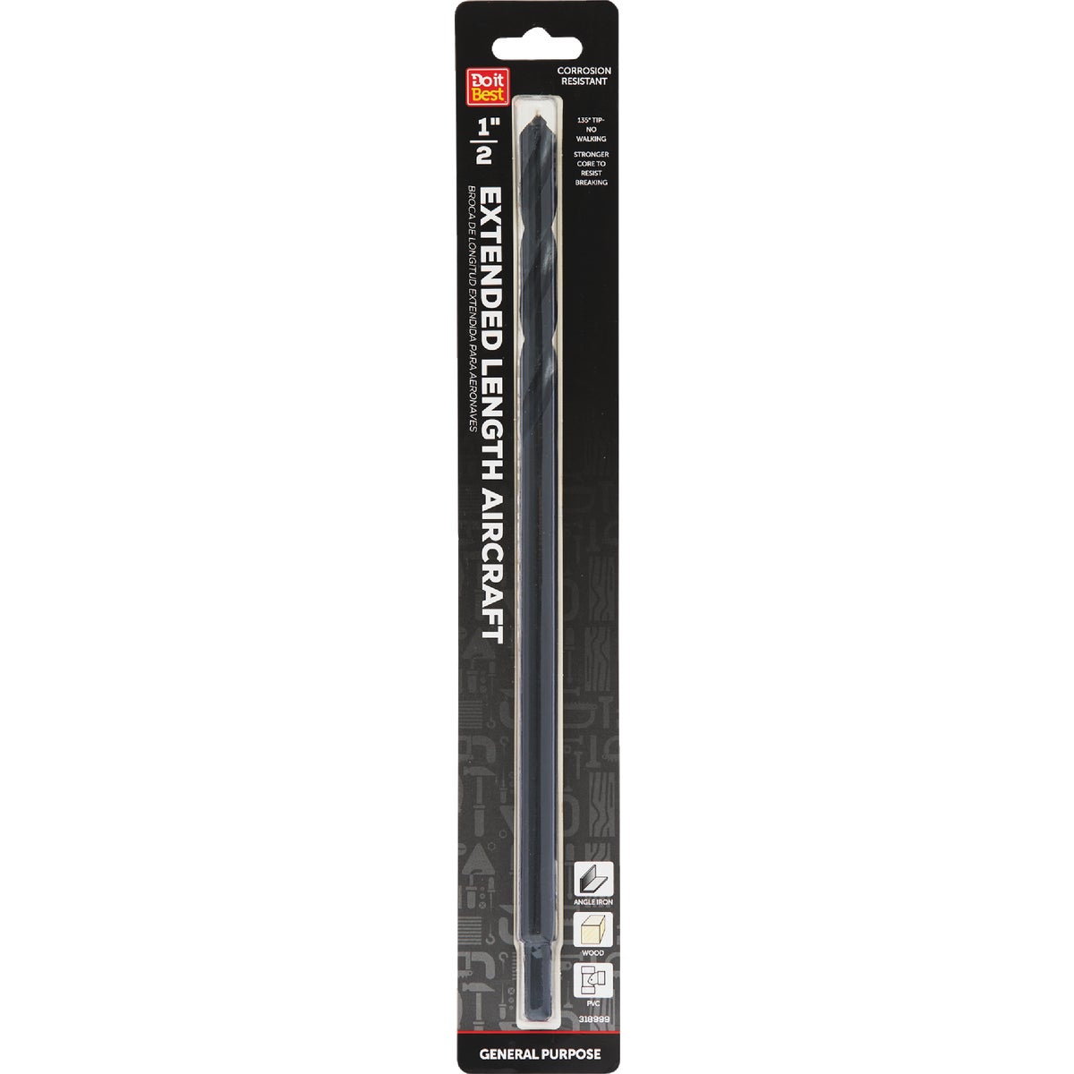 Do it Best 1/2 In. x 12 In. Black Oxide Extended Length Drill Bit Image 1