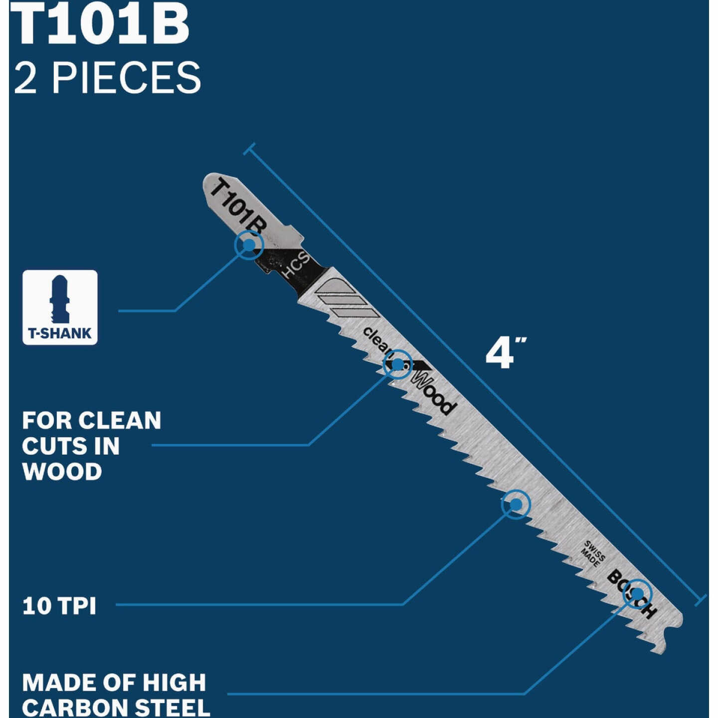 Bosch T-Shank Jig Saw Blade Set (10-Piece) Image 2