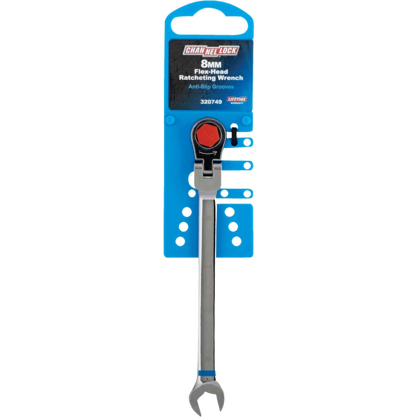 Channellock Metric 8 mm 12-Point Ratcheting Flex-Head Wrench Image 2
