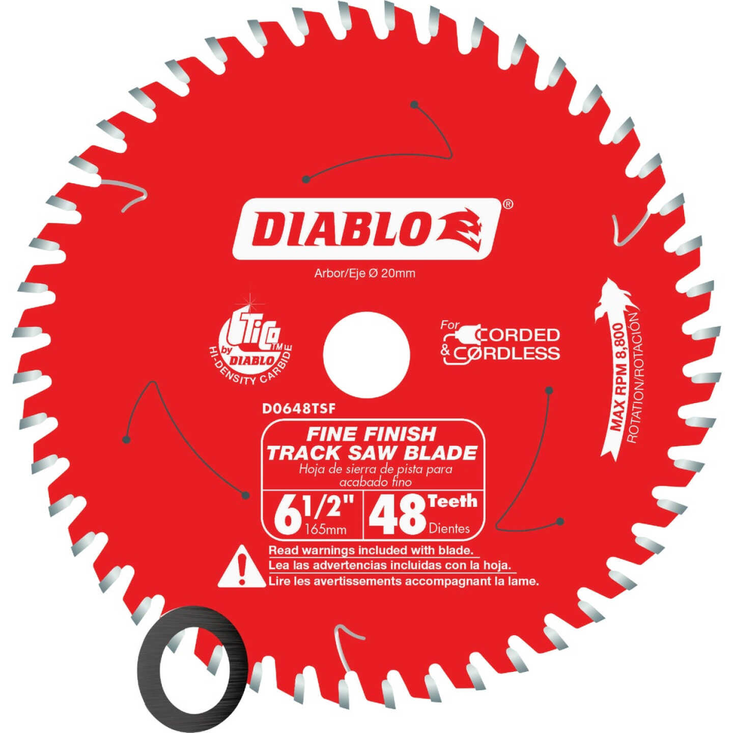 Diablo 6-1/2 In. 48-Tooth Fine Finish Track Saw Blade Image 1