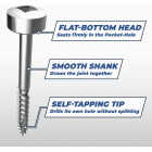Kreg #7 x 1 In. Square Coarse Thread Pan Head Zinc Pocket-Hole Screw (100 Ct.) Image 3