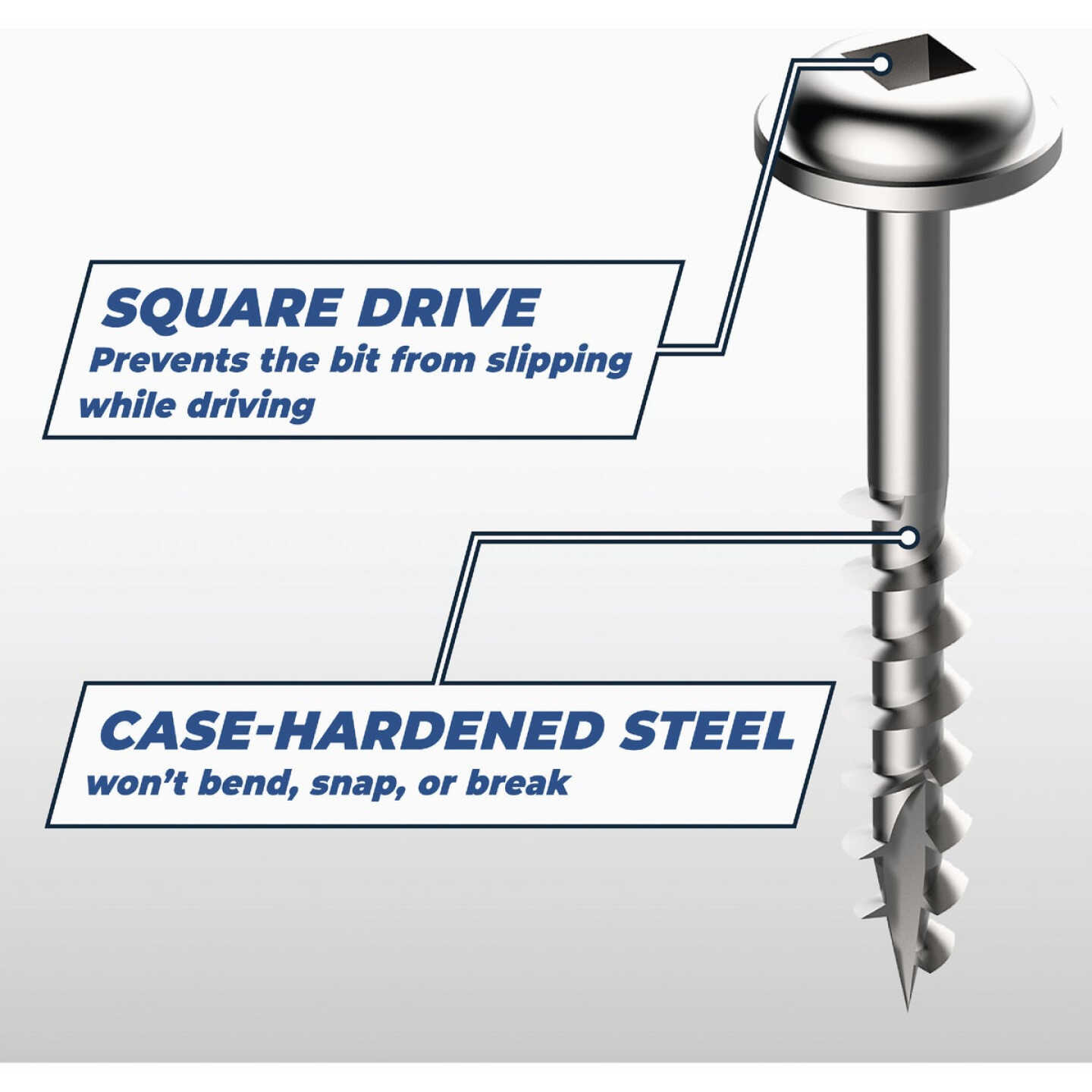Kreg #8 x 1-1/2 In. Square Coarse Thread Maxi-Loc Head Zinc Pocket-Hole Screw (100 Ct.) Image 3