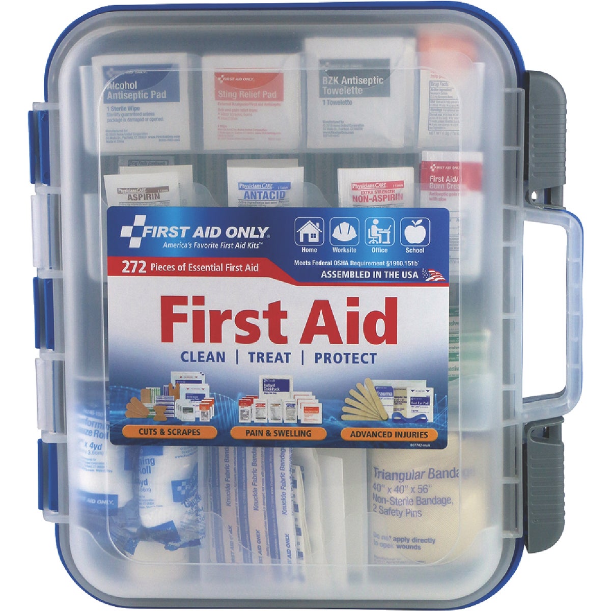 First Aid Only 50-Person Bulk Clear Front First Aid Kit (272-Piece)
