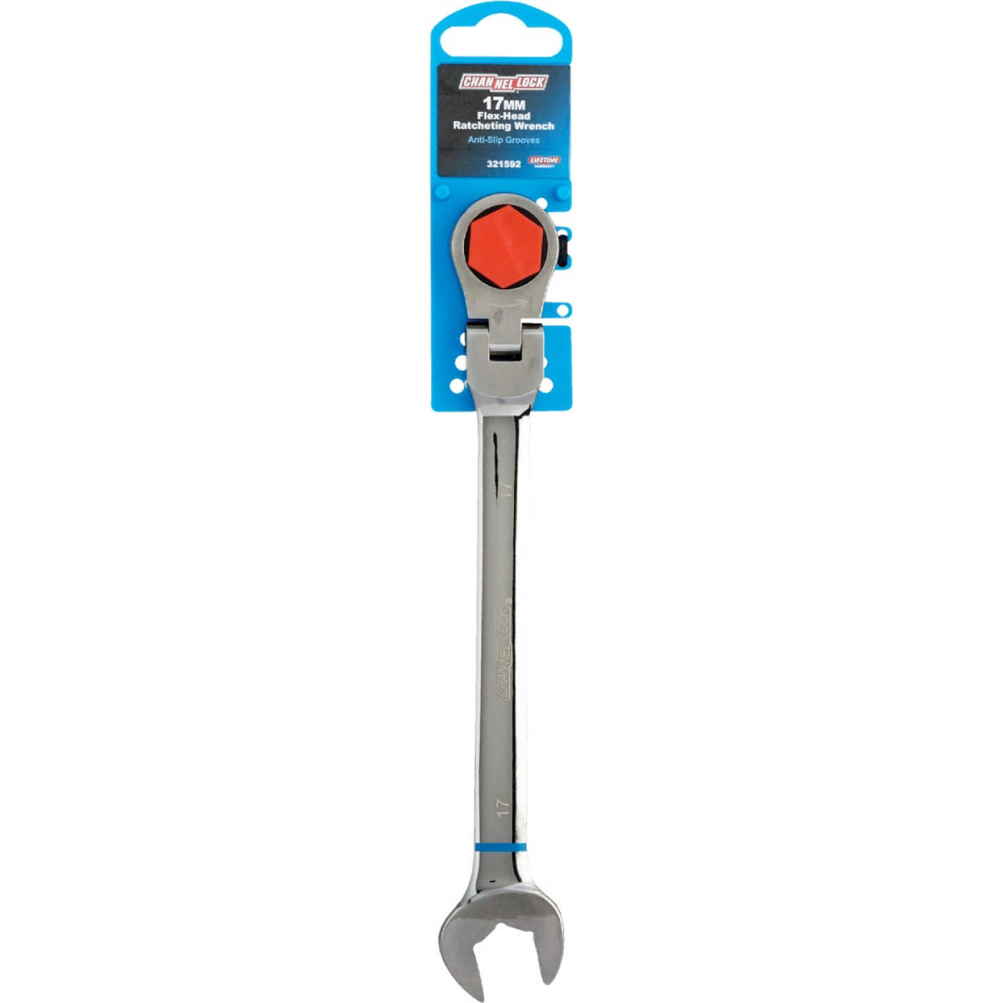 Channellock Metric 17 mm 12-Point Ratcheting Flex-Head Wrench Image 2