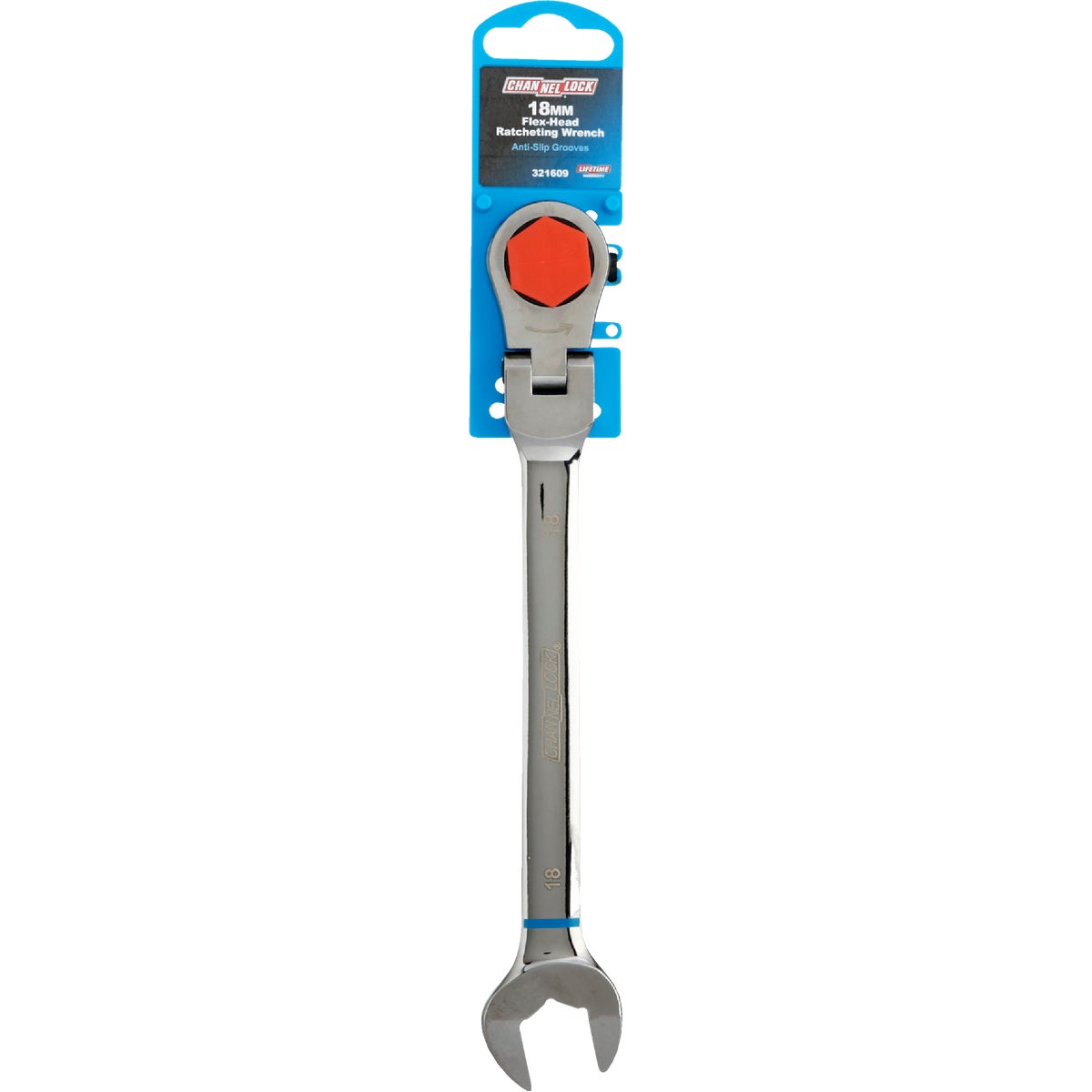 Channellock Metric 18 mm 12-Point Ratcheting Flex-Head Wrench Image 2