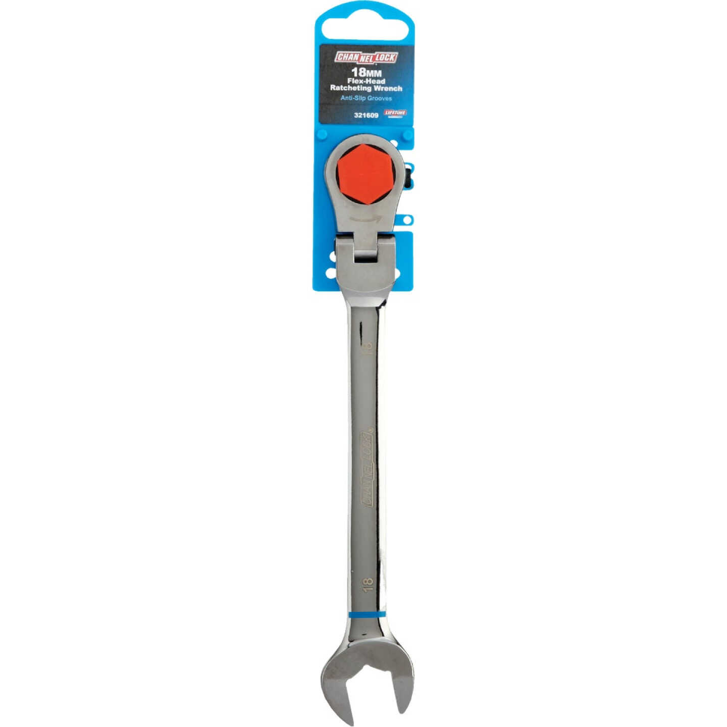 Channellock Metric 18 mm 12-Point Ratcheting Flex-Head Wrench Image 2