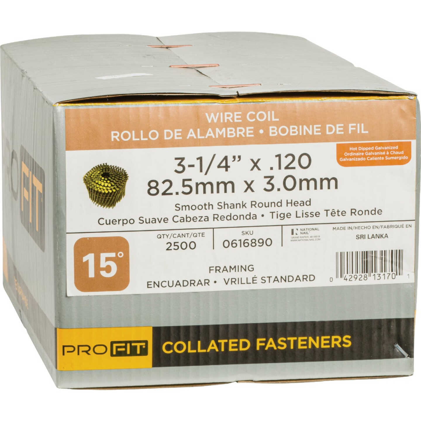 Pro-Fit 3-1/4 In. x 0.120 In. 15 Degree Wire Weld Hot Dipped Galvanized Coil Framing Nail (2500 Ct.) Image 2