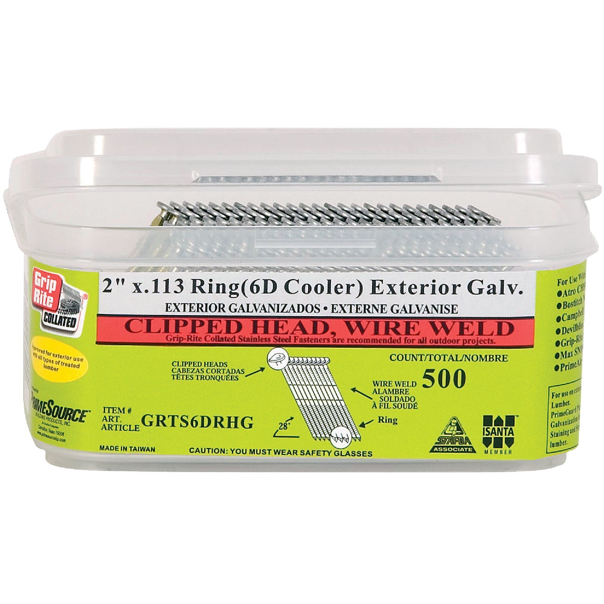 Grip-Rite 28 Degree Wire Weld Bright Clipped Head Framing Stick Nail, 2 In. x .113 In. (2500 Ct.)