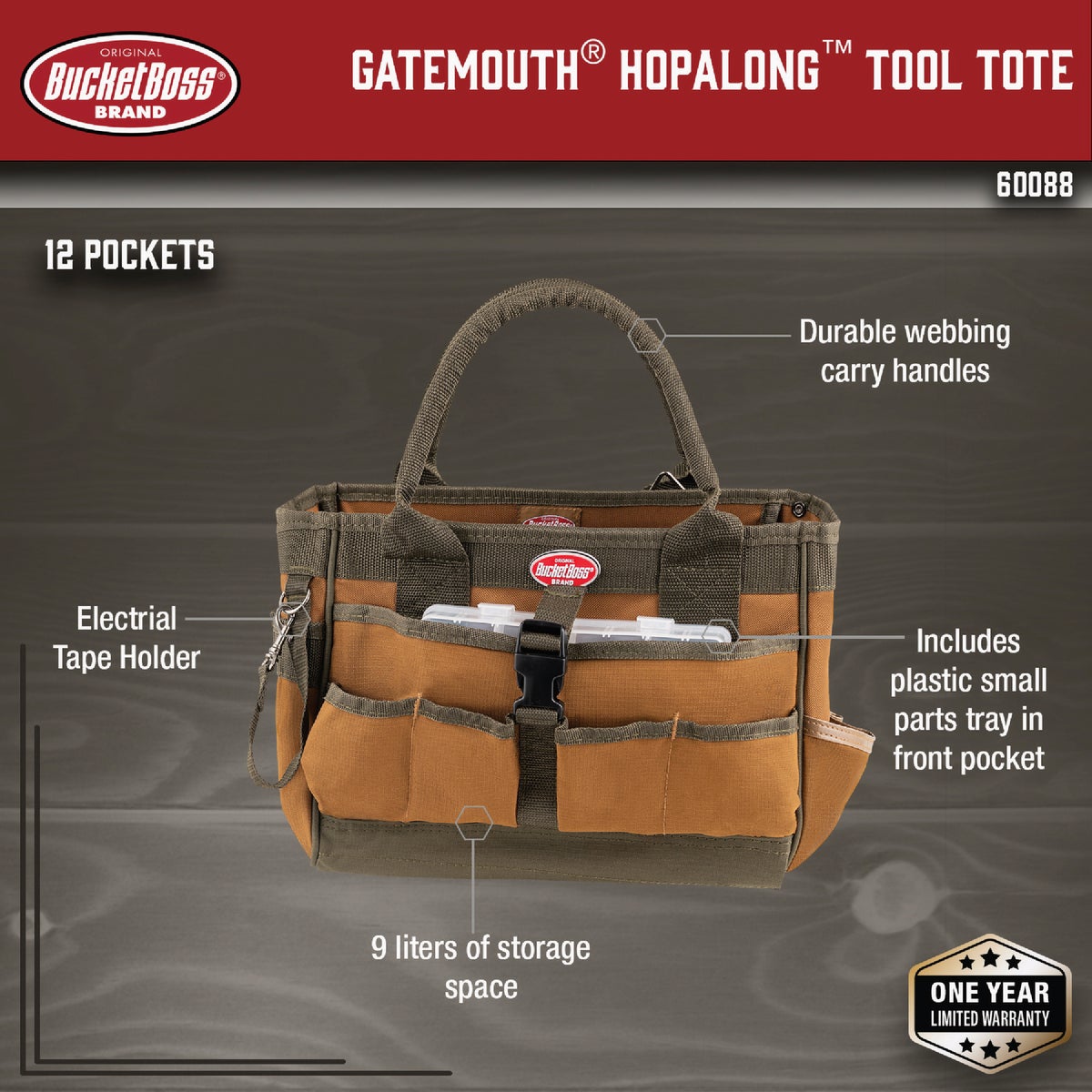 Bucket Boss 16 In. Gatemouth Hopalong Tool Tote Image 2