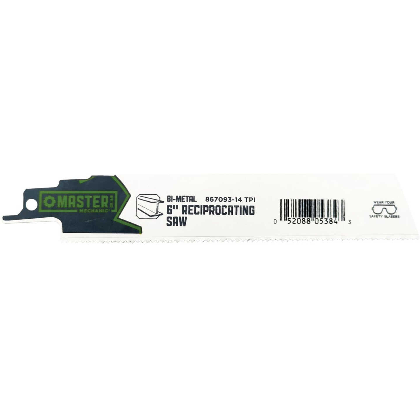 Master Mechanic Xtreme 6 In. 14-Tooth Bi-Metal Demolition Reciprocating Saw Blade Image 1