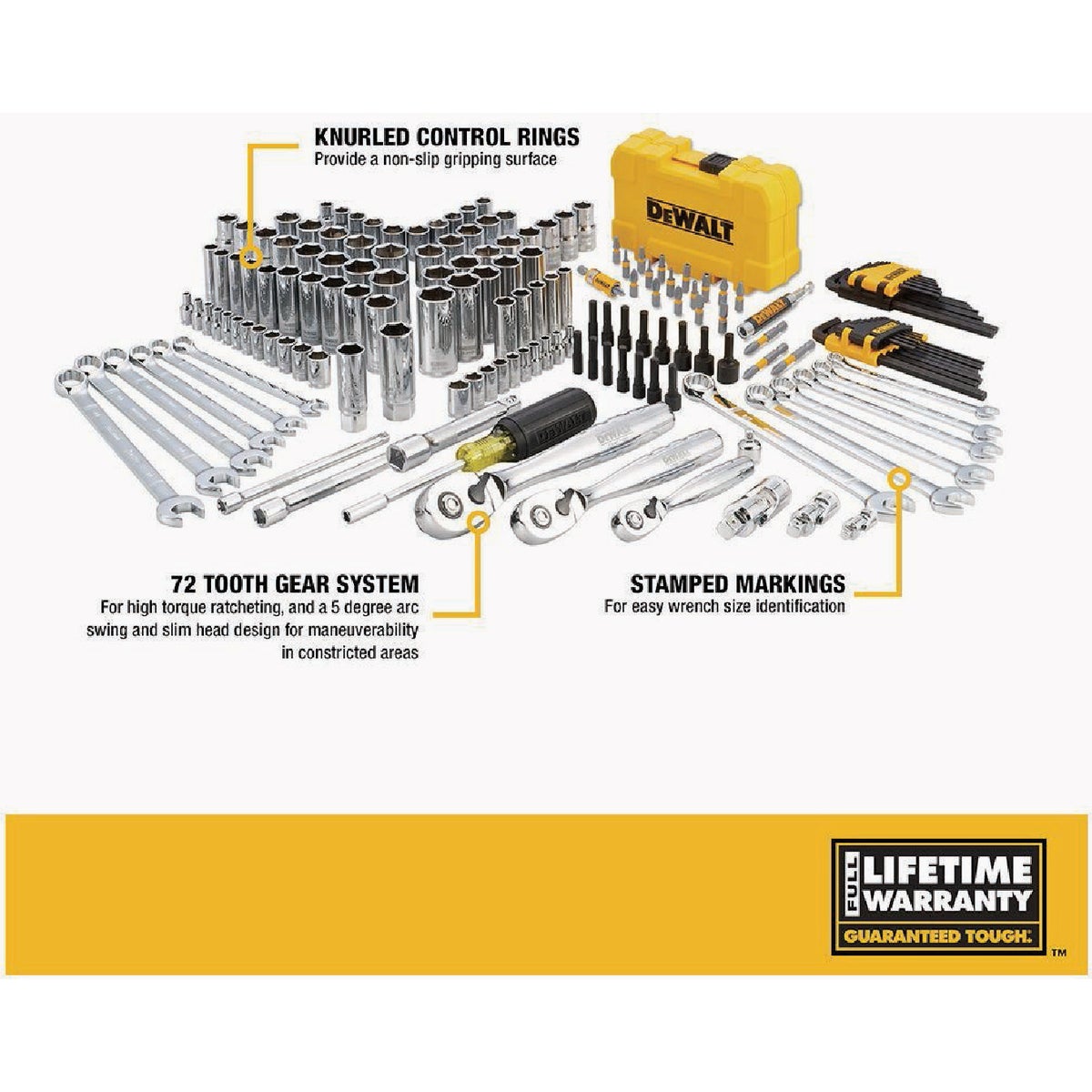 DEWALT SAE & Metric Mechanic's Tool & Socket Set (168-Piece) Image 2