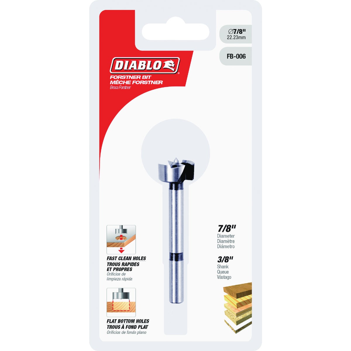 Diablo 7/8 In. x 3-1/2 In. HSS Forstner Drill Bit