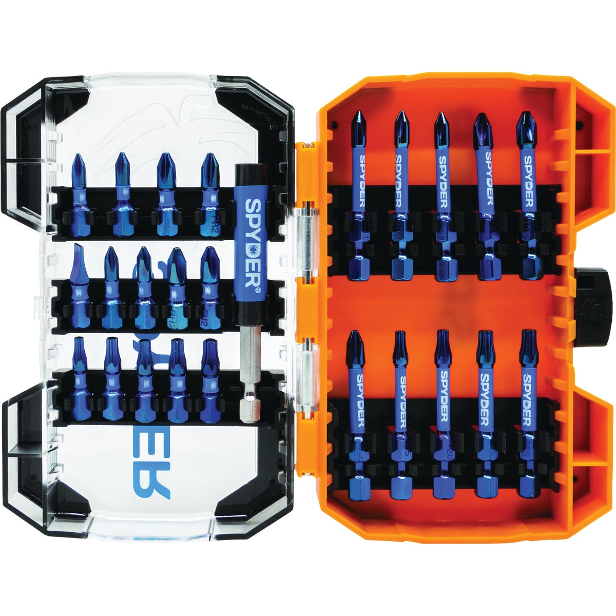 Spyder 1 In. & 2 In. Impact Driver Bit Set (25-Piece)