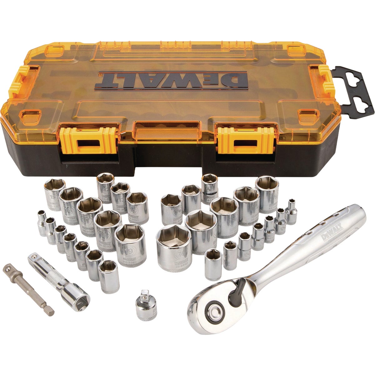 DEWALT 1/4 & 3/8 In. Drive Socket Set (34-Piece)