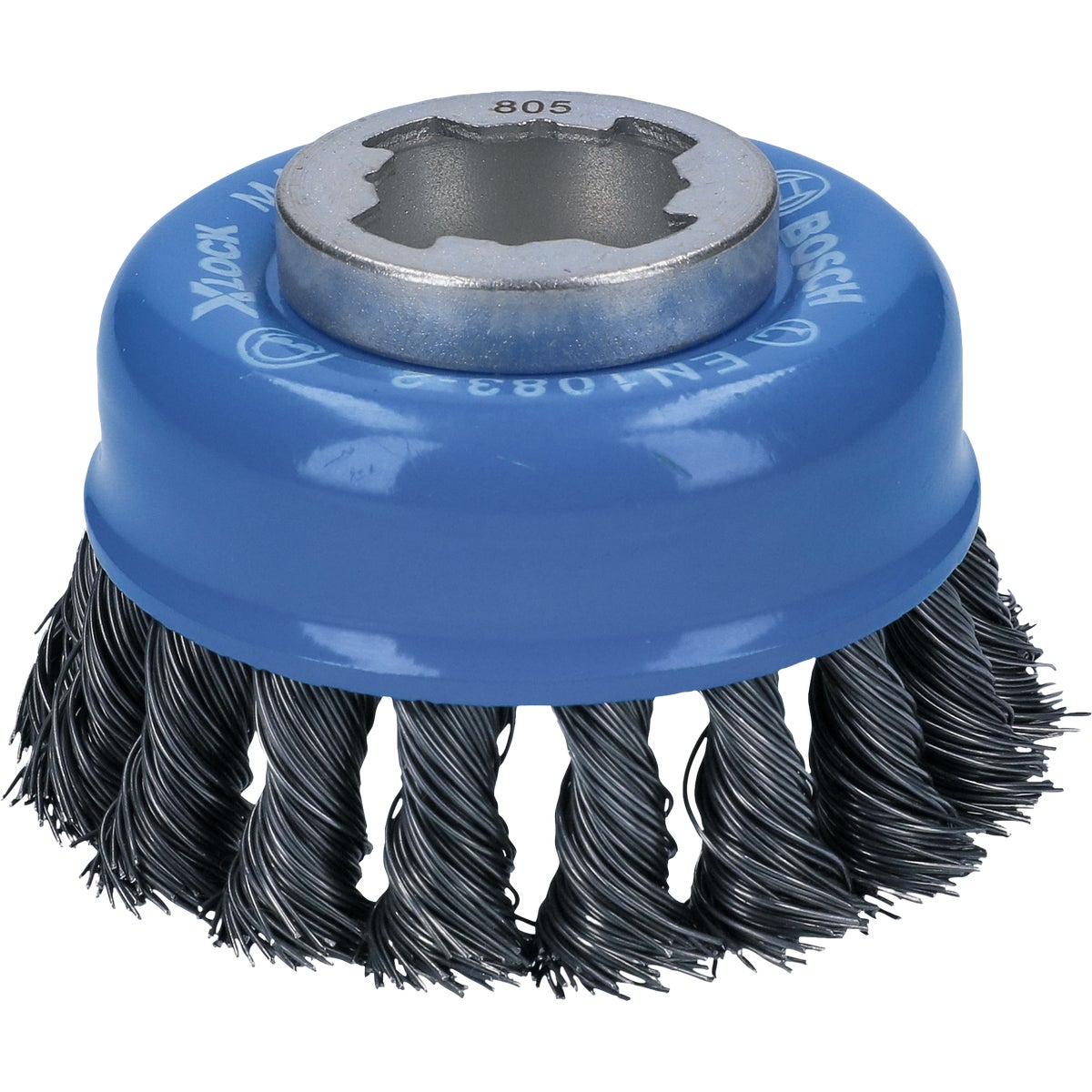 Bosch X-Lock 3 In. Carbon Steel Single Row Knotted Wire Cup Brush Image 1