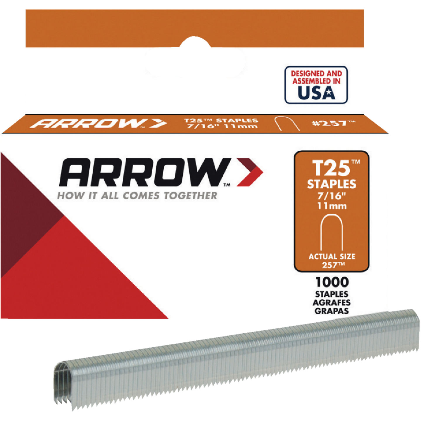 Arrow T25 Round Crown Cable Staple, 7/16 In. (1100-Pack) Image 1