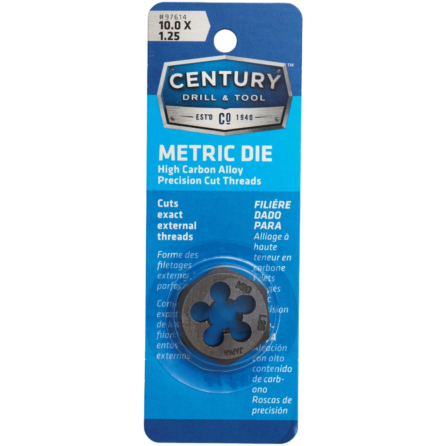 Century Drill & Tool 10.0x1.25 NPT 1 In. Across Flats Hexagon Pipe Die Image 1