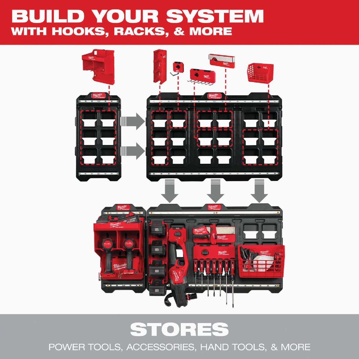 Milwaukee PACKOUT Compact Wall Plate, 50 Lb. Capacity Image 9