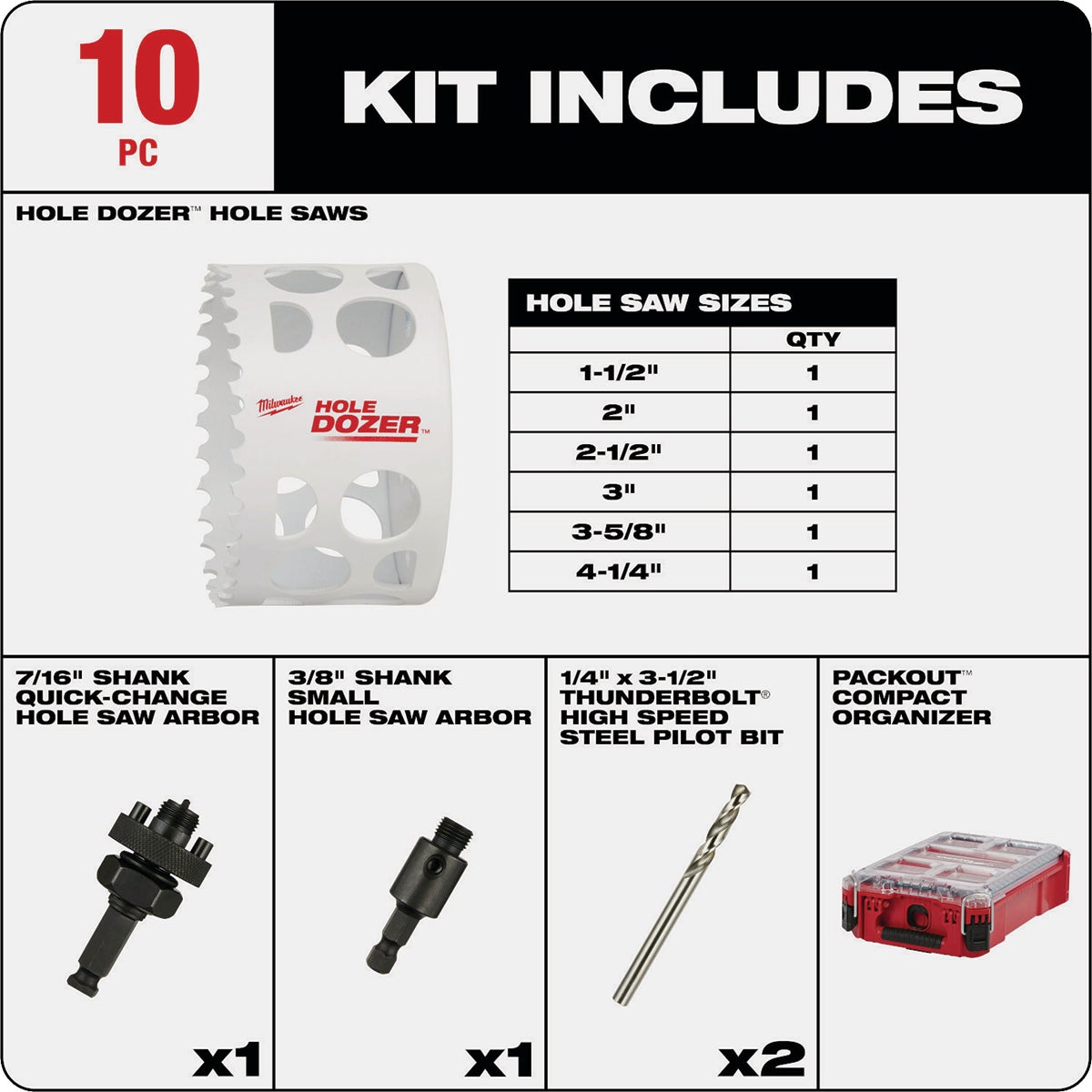 Milwaukee Hole Dozer Hole Saw Kit with Packout Case Image 2