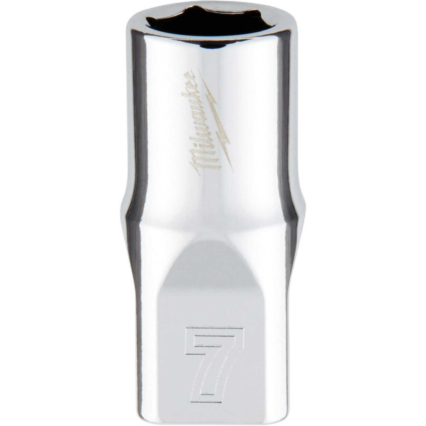 Milwaukee 1/4 In. Drive 7 mm 6-Point Shallow Metric Socket with FOUR FLAT Sides Image 1