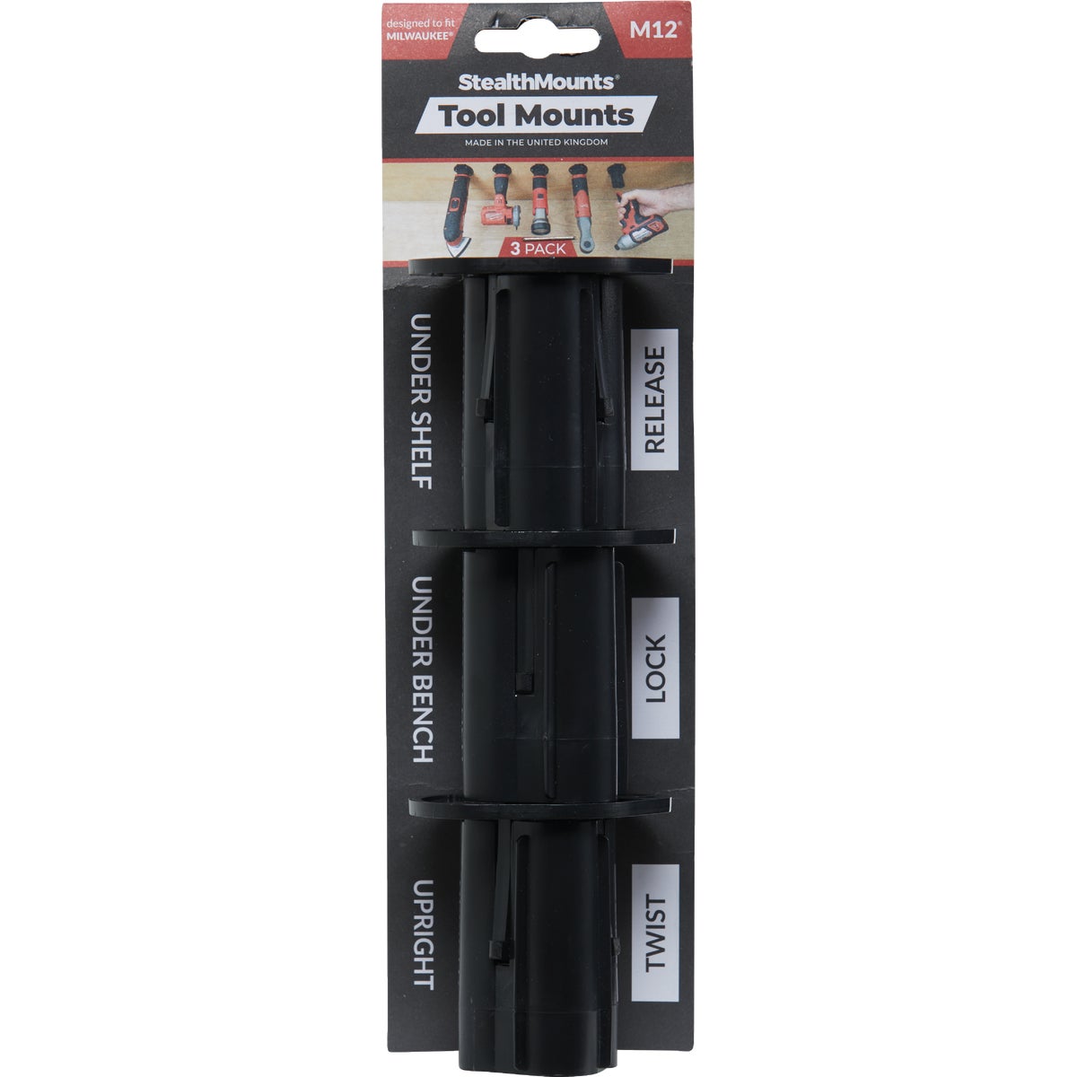 StealthMounts Tool Mounts for Milwaukee M12 (3-Pack) Image 3