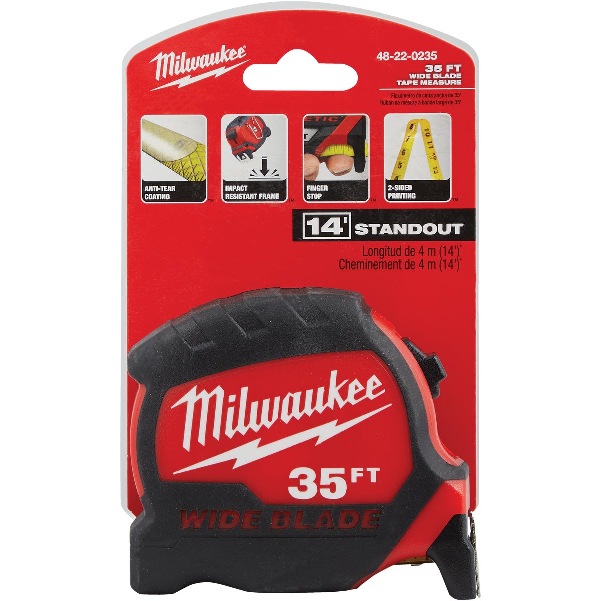 Milwaukee 35 Ft. Wide Blade Tape Measure Image 2