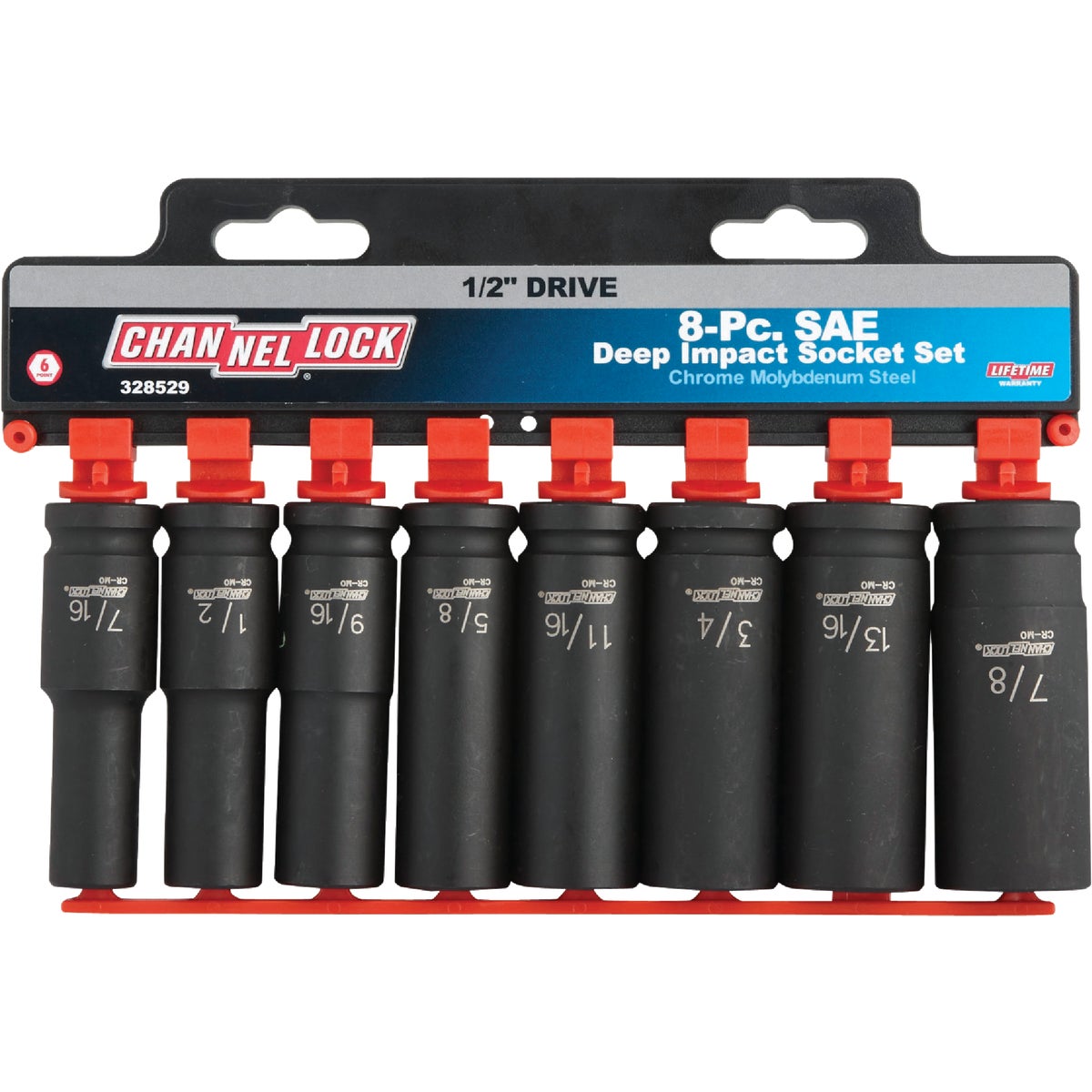 Channellock SAE 1/2 In. Drive 6-Point Deep Impact Driver Set (8-Piece)