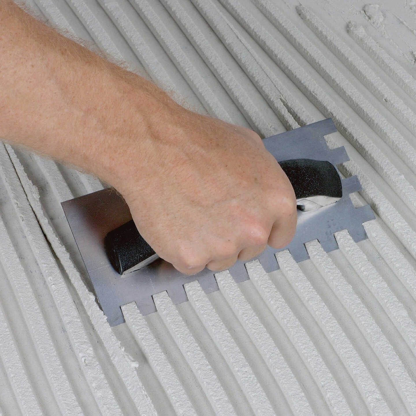 QEP 1/2 In. x 1/2 In. x 1/2 In. Steel Economy Square-Notched Trowel with D-Handle Image 2