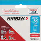 Arrow T50 Heavy-Duty Stainless Steel Staple, 1/2 In. (1000-Pack) Image 1