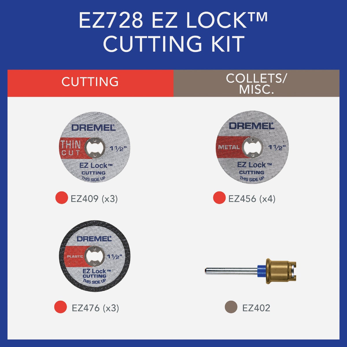 Dremel 1-1/2 In. EZ Lock Metal/Plastic Cut-Off Wheel Kit (11-Piece) Image 4