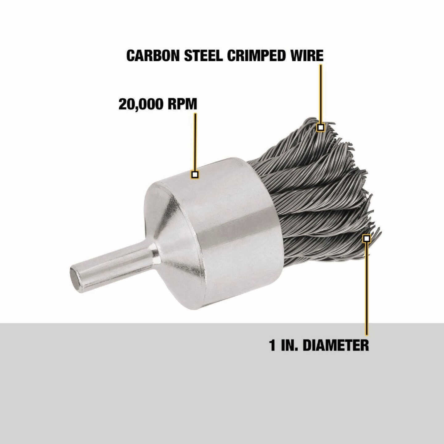 DEWALT 1 In. Knot Wire End Brush Image 1