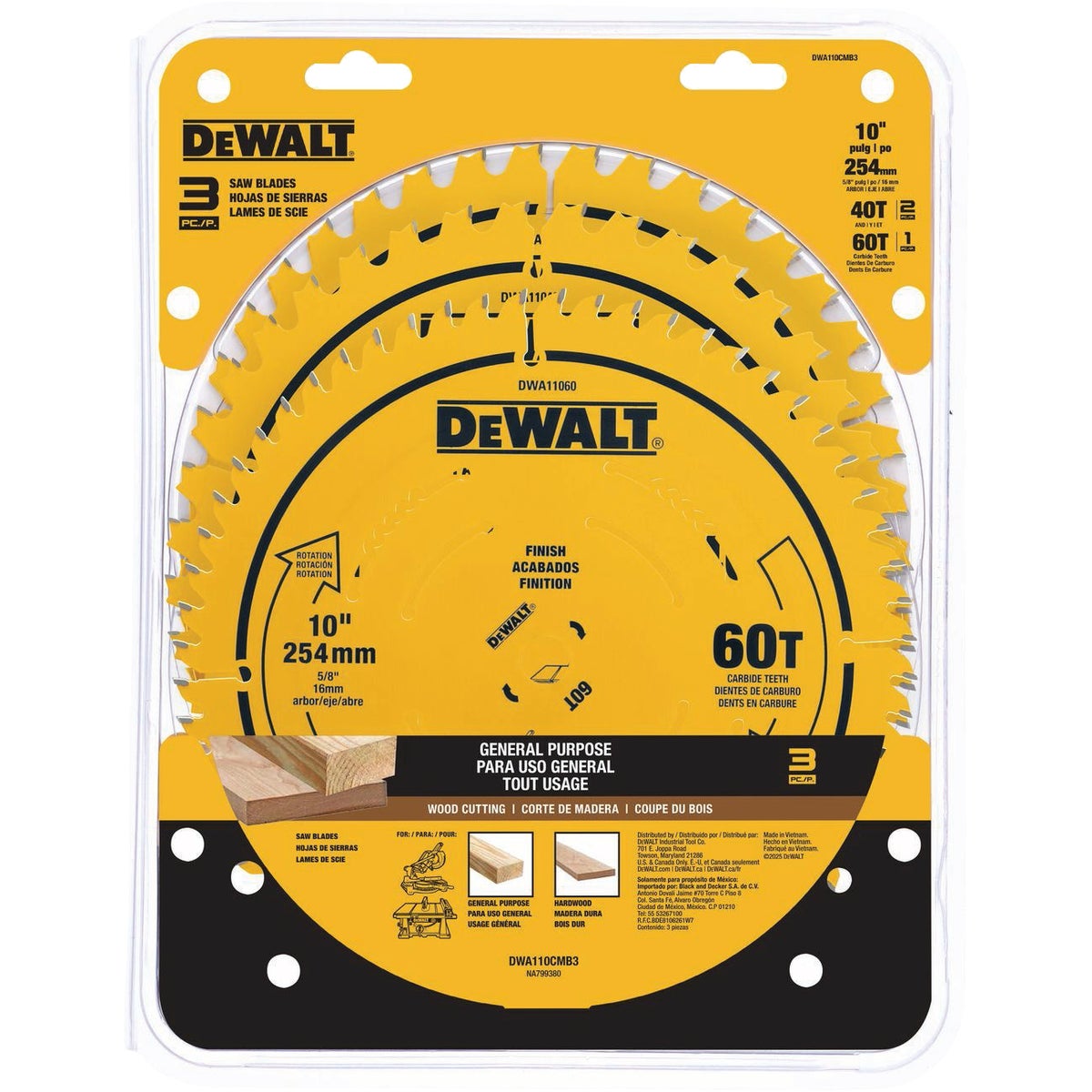 DEWALT 10 In. Fine Finish Miter/Table Saw Blade Set (2-Piece) Image 2