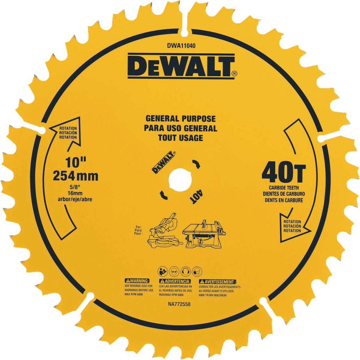 DEWALT 10 In. Fine Finish Miter/Table Saw Blade Set (2-Piece)