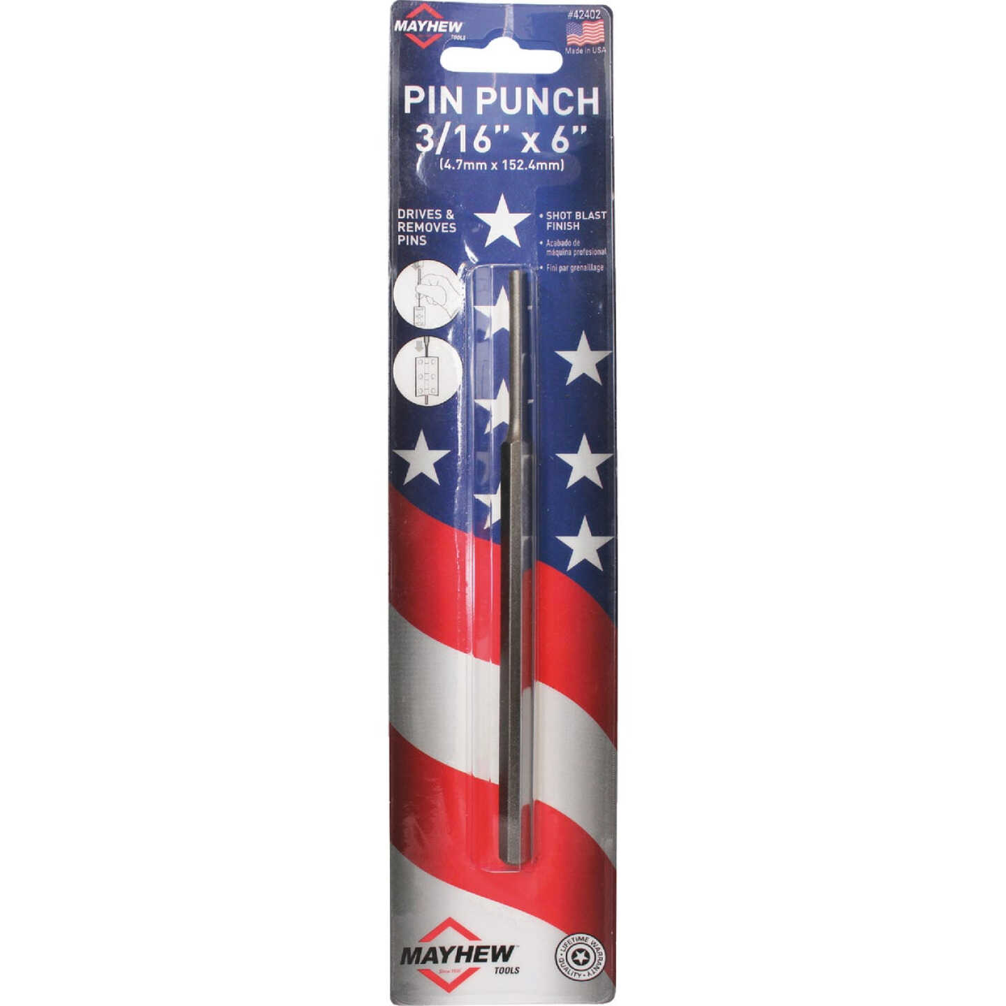 Mayhew Tools 3/16 In. x 6 In. Pin Punch Image 2