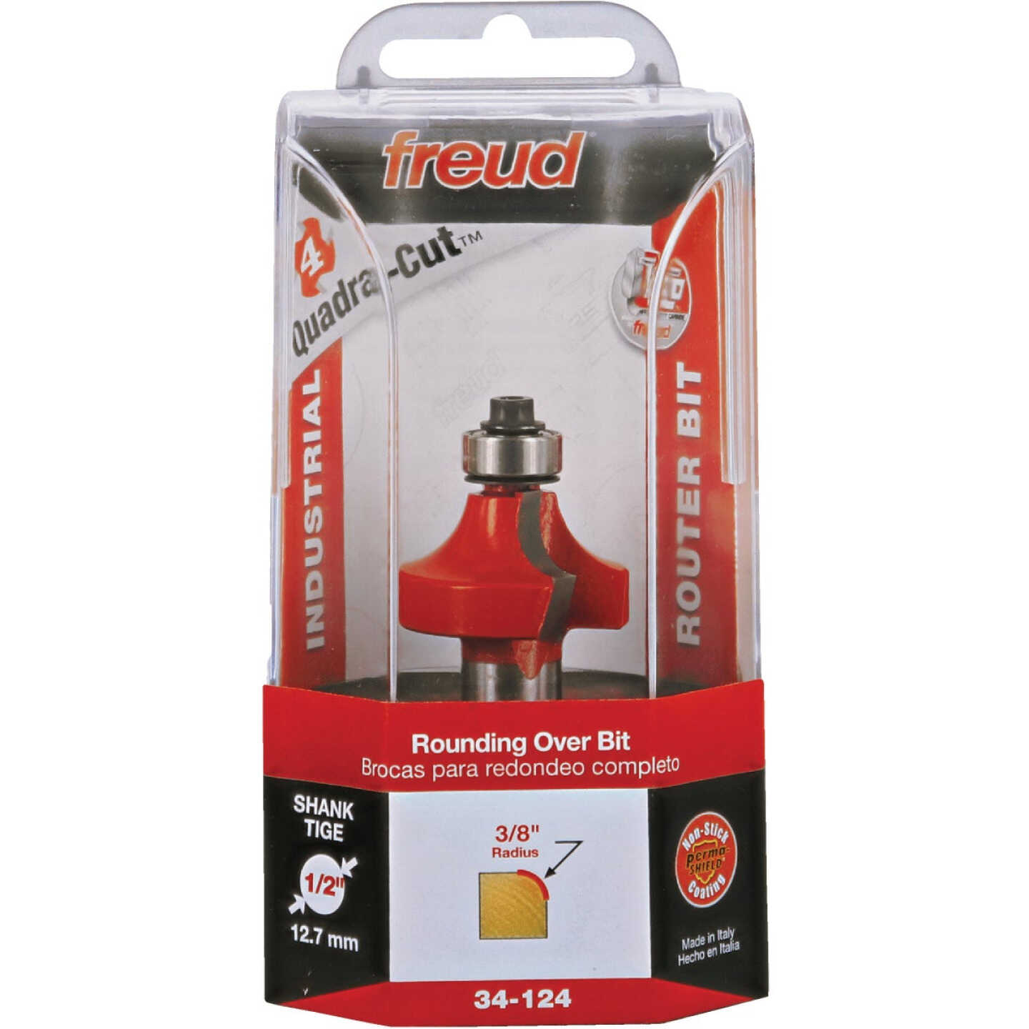 Freud 3/8 In. x 5/8 In. Quadra-Cut Rounding Over Bit with 1/2 In. Shank Image 1