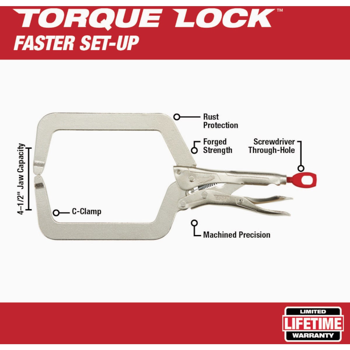 Milwaukee Torque Lock 9 In. Locking C-Clamp with Deep Jaws Image 2